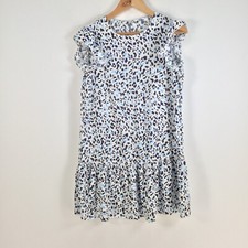 Unbranded womens dress size S shift white geometric sleeveless round neck 055552