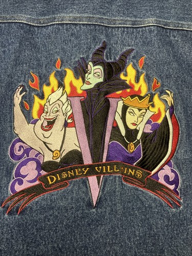Vintage 90’S Disney Villains Embroidered Denim Jacket Blue Disney Catalog - Picture 2 of 17