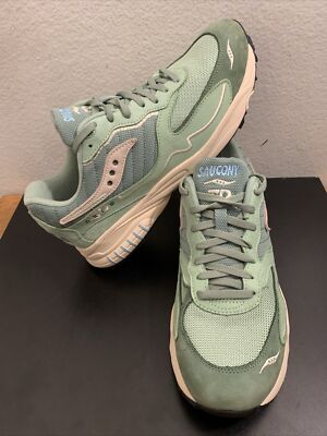 Saucony 3D Grid Hurricane Low Green Cream S70670-7 Men Sz Mint
