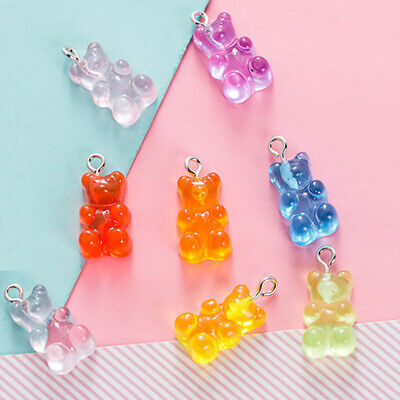 AMOBESTER Colorful Bear Candy Charms Pendants Earring Charms DIY Jewelry Making Crafting for Chirld Girl