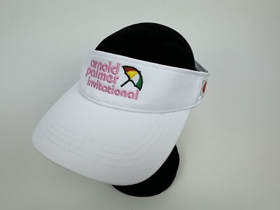NWT Arnold Palmer Invitational Golf Visor White Pink Lettering 2020