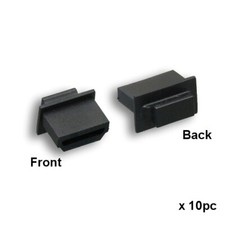10 Pieces of HDMI Dust Cover Port Protector w/ Handle Type A Black Hard Plastic