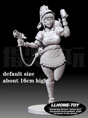 Game HOT Mei apron dress Hot girl take Two Guns Resin 3D Print GK Kit Figure
