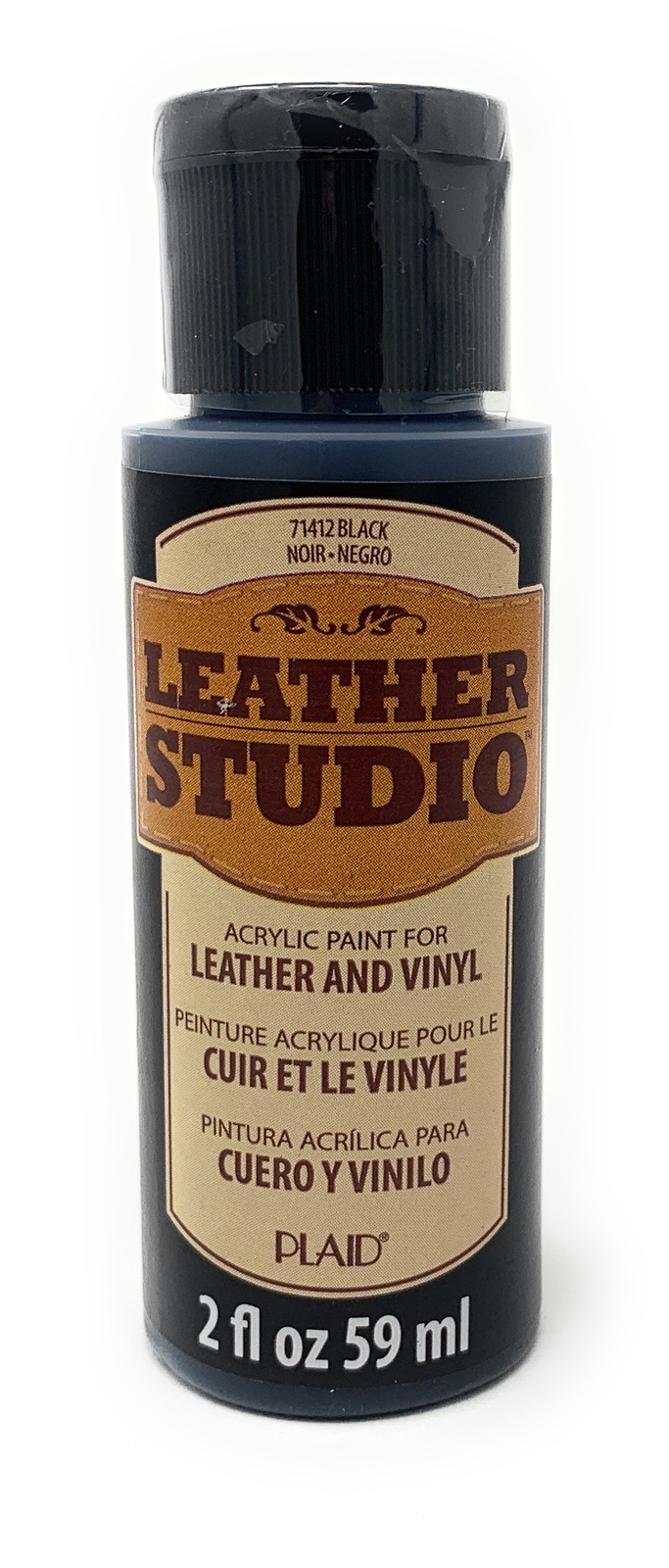 Plaid Leather Studio Acrylic Paint for Leather and Vinyl, 2 Oz, Black