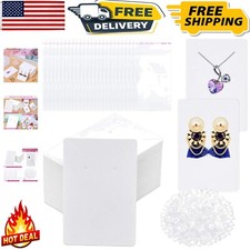 Premium White Earring Cards with Self-Sealing Bags and Backs - 400 Pcs