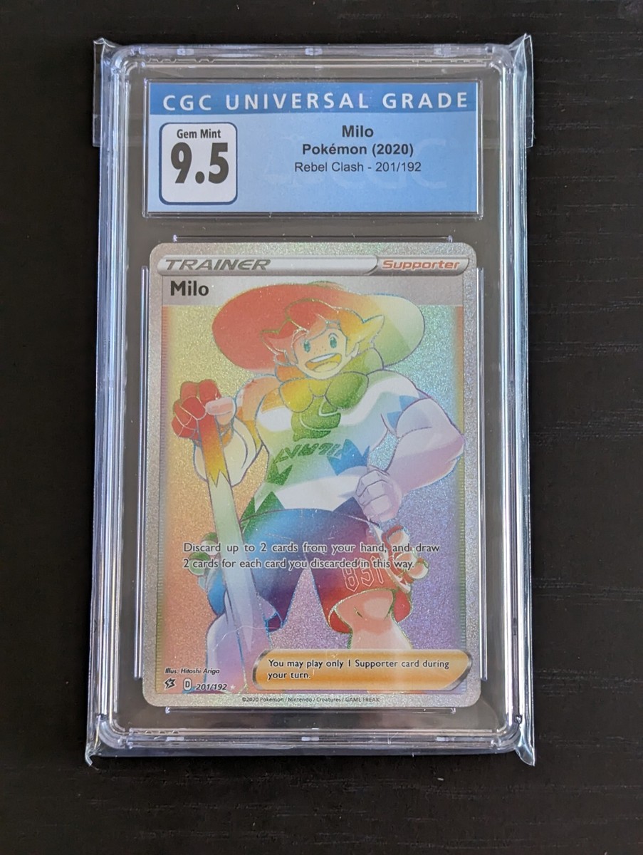 CGC 9.5 Gem Mint Pokémon Milo Rebel Clash 201/192 Secret Rare | eBay