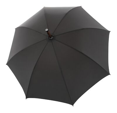 doppler Manufaktur Kastanie Oxford Regenschirm Black schwarz Neu