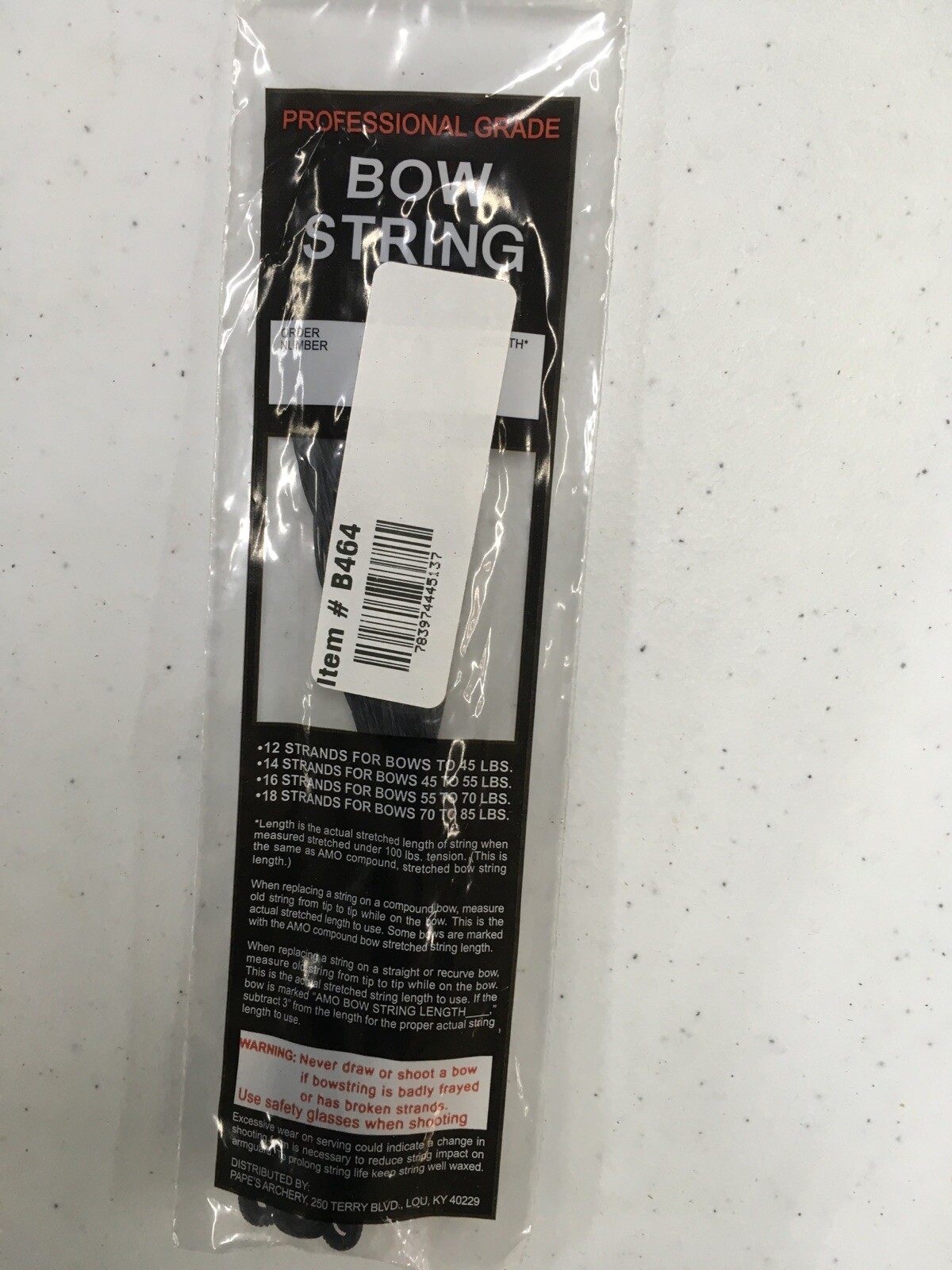 Triple Trophy Bow String, B464, 64”, 14 Strand, Dacron. Lot AO-12 | eBay