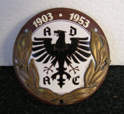 ADAC 1953 VINATGE CAR GRILL BADGE - CLASSIC GERMAN PLAKETTE
