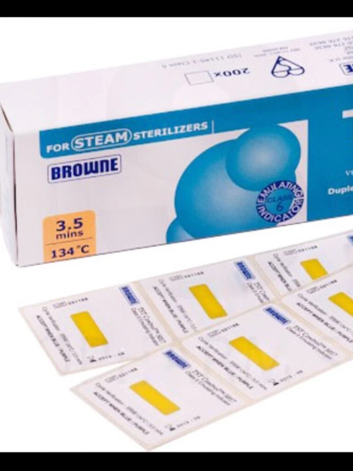 BROWNE AUTOCLAVE / STERILIZER TST (TEST STRIPS) 50 per Pack Tattoo,dental,vet