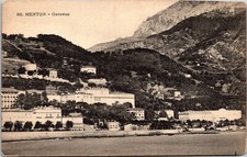 Menton Garavan BW Antique Divided Back Postcard Unposted Unused Vintage Palais