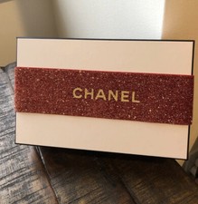 Authentic CHANEL Signature Medium White Gift Box with Red Ribbon Empty