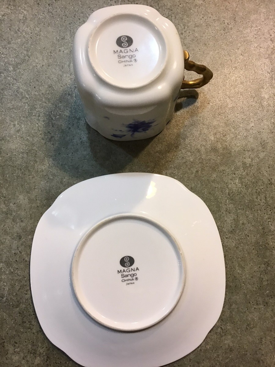 Teacup And Saucer ~~ Sango China Magna Japan Blue