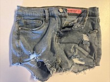 Blank NYC blue jeans denim cut off shorts girls 12 five pocket zip