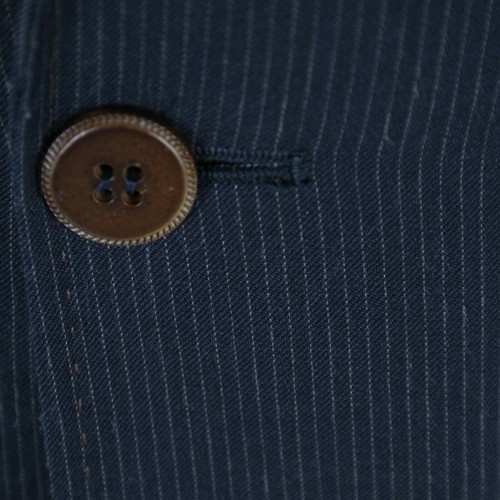 Wattierter Herrenblazer mit Ellbogen 44R UK-Größe DRESSMANN gestreift Wolle Sport Mantel Jacke - Bild 8 von 13