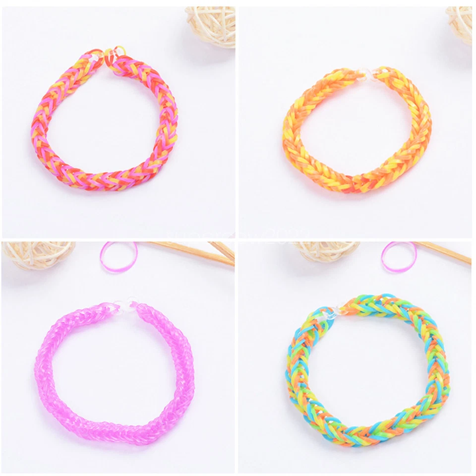 36/40Grids Rainbow Loom Bands Rubber Bracelet Making Kit S Clips Beads DIY Toys - image 3 of 4