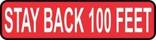 12in x 3in Stay Back 100 Feet Sticker Car Truck Vehicle Bumper Decal