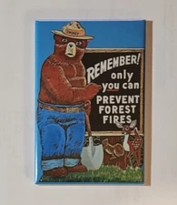 Smoky The Bear Refrigerator Magnet 2" by 3" Vintage