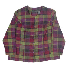 Vintage Sag Harbor Womens Blazer Jacket Green 90s Check L