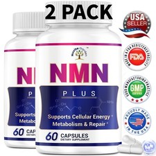 2 Pack NMN Capsules Energy Booster Anti Aging Supplement 120 Caps
