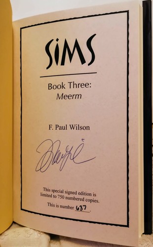 Sims Book Three: Meerm SIGNED by F. Paul Wilson 1st Edition, Limited Numbered - Picture 3 of 7