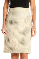 Super Cute Banana Republic Ivory Eyelet Lined Pencil Skirt Size 8