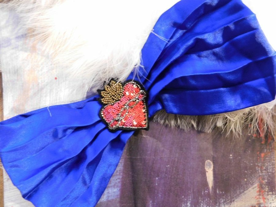 Joshipura Namrata Blue Sequin Patch Turban Headband-$48 MSRP  display picture 1
