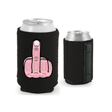 Middle Finger Magnetic Can Coolie, Neoprene Collapsible