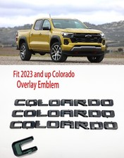 3pc Gloss Black Door Rear Tailgate Colorado Overlay Letter Emblem 2023 And Up