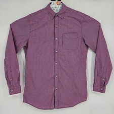 Lacoste Shirt Mens 38 Small Button Down Check Long Sleeve Casual Preppy