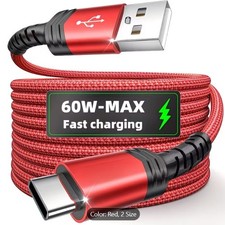 Tzlrxl USB-C Fast Charging Cable Nylon Braided 3.3FT / 6.6FT Type-C