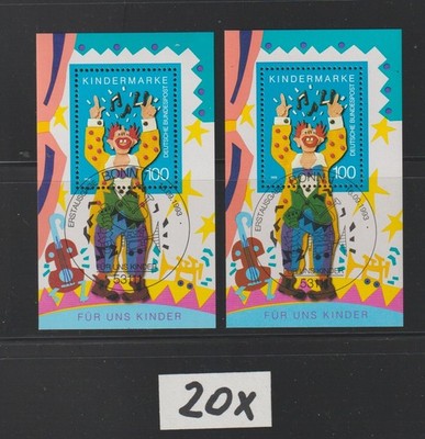 BRD  BLOCK 27 KINDER  LOT 20x ESST-STEMPEL  40,00 nur 1,90 EURO siehe  SCAN