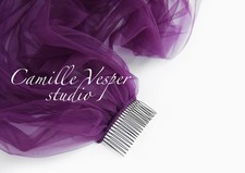 Dark purple wedding veil