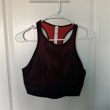 lululemon Wireless Racerback Sports Bra Pullover Black/Red Women  s 12