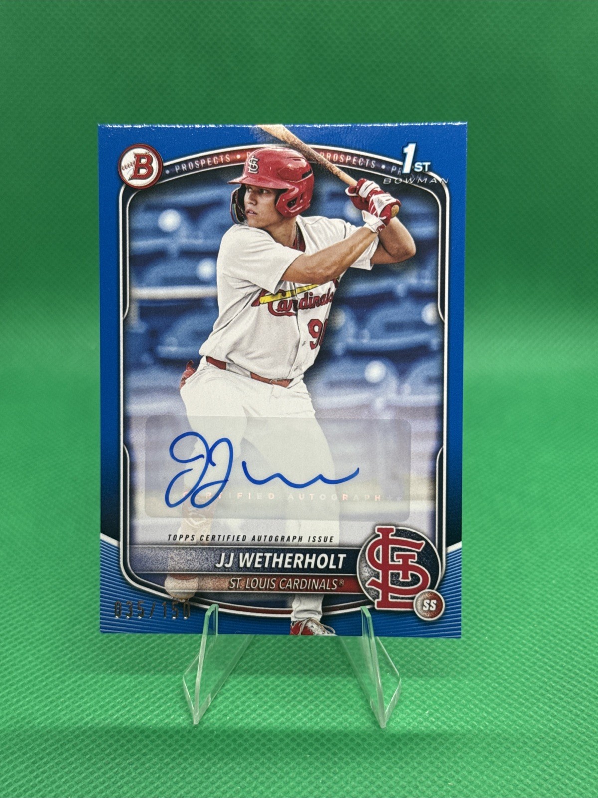 JJ Wetherholt 2025 Bowman Blue Parallel  1st Bowman AUTO /150