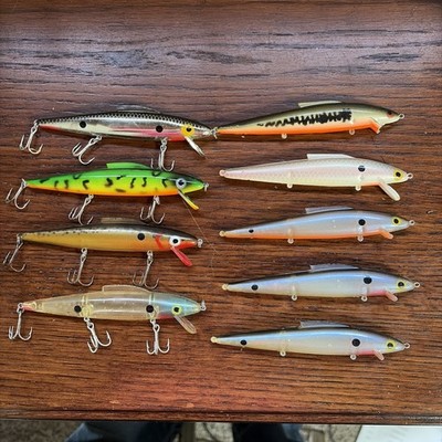 9 Vintage Bill Lewis Slap-Stick Slapstick fishing lures