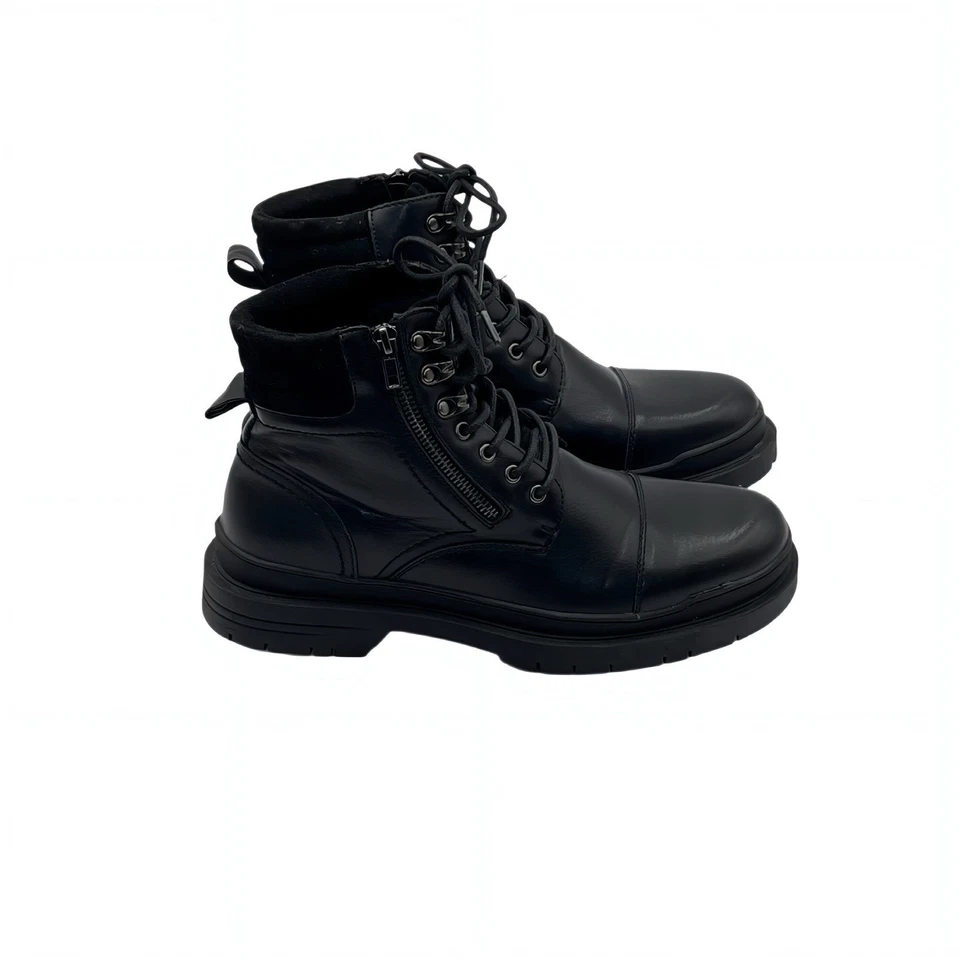 Bota Gordon Rush preta couro italiano grunge combate biqueira zíper lateral masculina 8 - Imagem 3 de 4