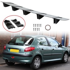 For Peugeot 206 208 307 308 Rear Bumper Diffuser Shark Fin Splitter Chin Black