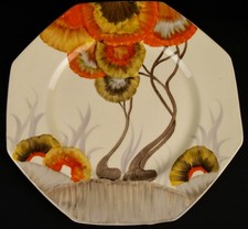 Clarice Cliff - Octagonal Plate - Rhodanthe Pattern
