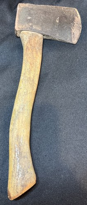 #ad Vintage Antique Primitive Blacksmith Forged Steel Axe Hatchet Wooden Handle $19.95