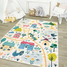 Kids Play Mat 3x5Ft Farm Animal Area Rug for Bedroom, Playroom, Classroom -