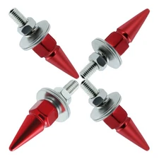 Spike License Plate Bolt 4 Pcs Decorative License Plate Screw Fasteners Kit Alum