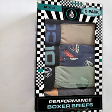 VOLCOM 5-pack STRETCH BOXER Briefs 5pk Mens UNDERWEAR Size M Floral