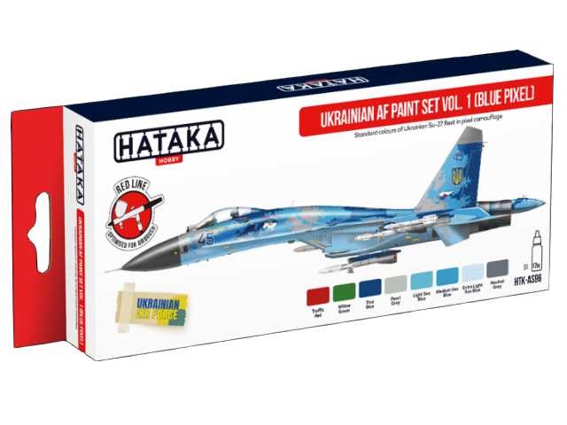 Hataka HTKAS96 8 x 17ml - Acrylic Paint Set - Ukrainian AF vol. 1 (Blue Pixel)