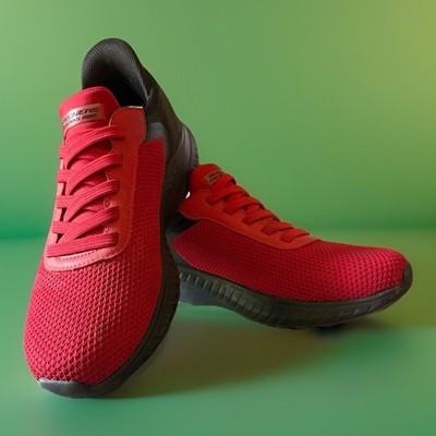 Sketchers Men Slip ins Red And black Bobs