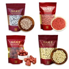 Dried Fox Nuts, Goji berries, Jujube Date, Raw White lotus seed 2 lb 芡实 枸杞 红枣 莲子