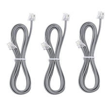 Telephone Landline Extension Cord Cable Cord with Standard RJ-11 6P4C Plug 3Ft-