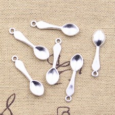 50 Pc Cooking Spoon Pendant Antique Silver Tone Kitchen Charms Jewelry Making