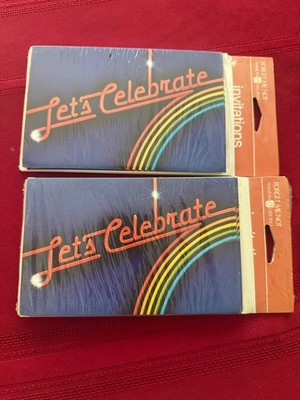 VTG AG Party Invitations  Let s Celebrate 80 s retro 2 Pkgs. *8 in each pkg. 16
