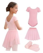 Ballet Leotards Skirt and 4-6 Years Ballet Pink  short Sleeve  Short Sleeve